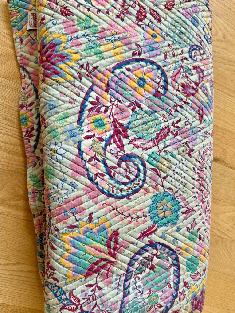 ETRO Home Collection Quilted Floral Reversible Throw